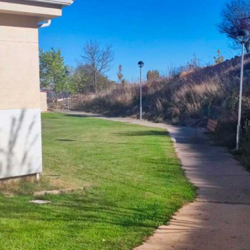 Jardín alrededor de la residencia